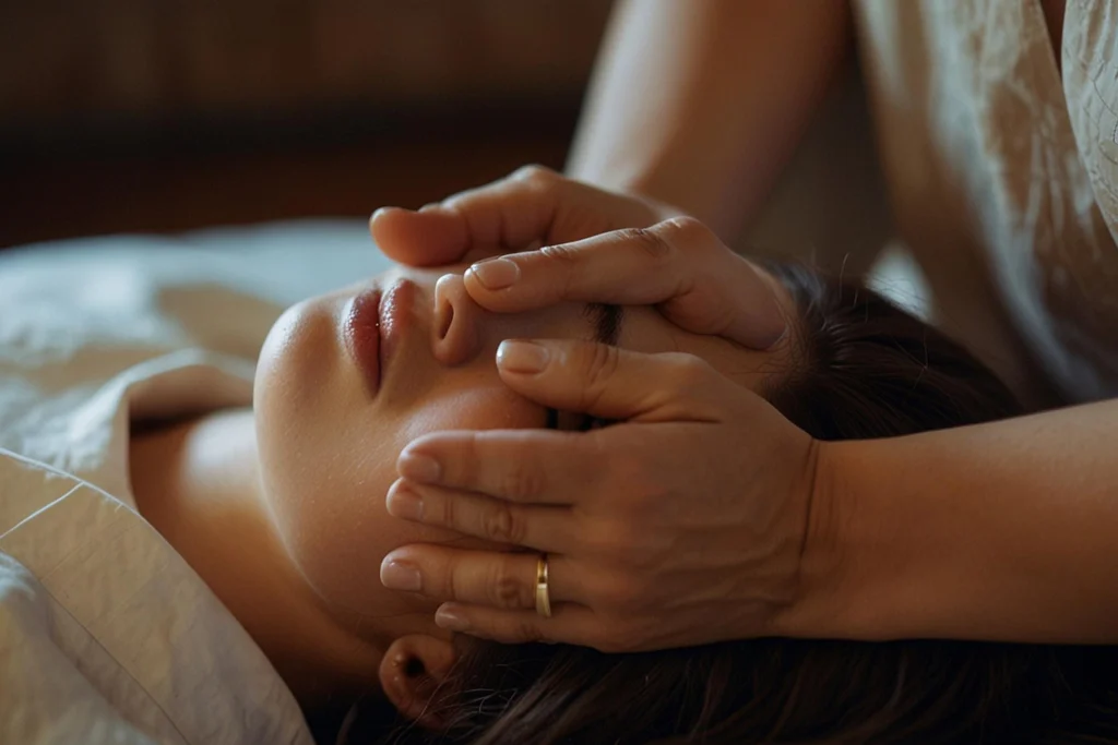 femme qui fais une séance de Reiki